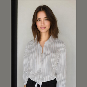 Tommy Bahama blue and white 3/4 sleeve button down, size L,  Like New